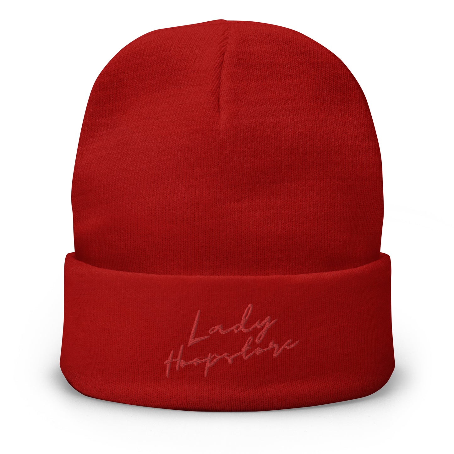 Lady Hoopstore Cursive Embroidered Beanie V4