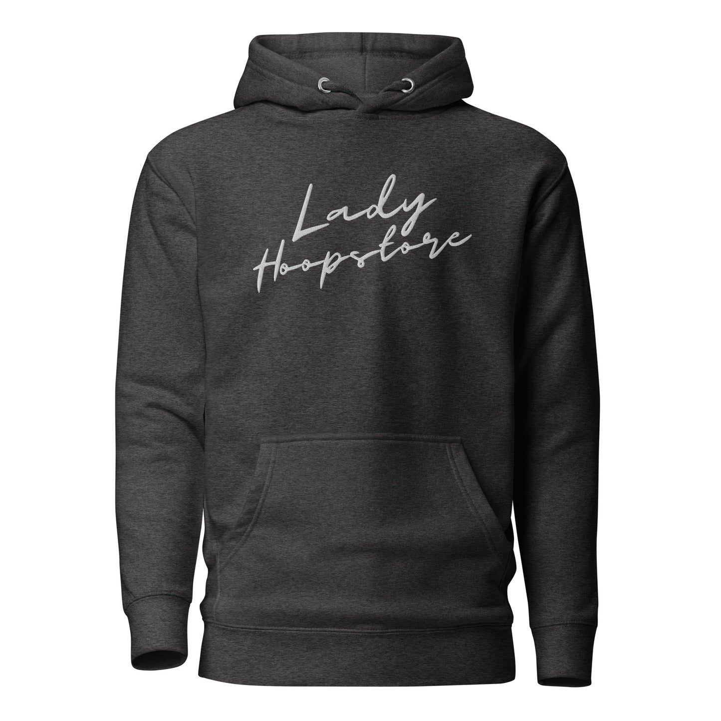 Lady Hoopstore White Cursive Embroidered Hoodie
