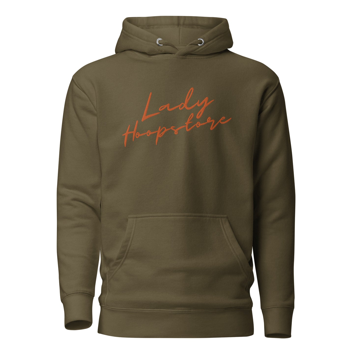 Lady Hoopstore Orange Cursive Embroidered Hoodie