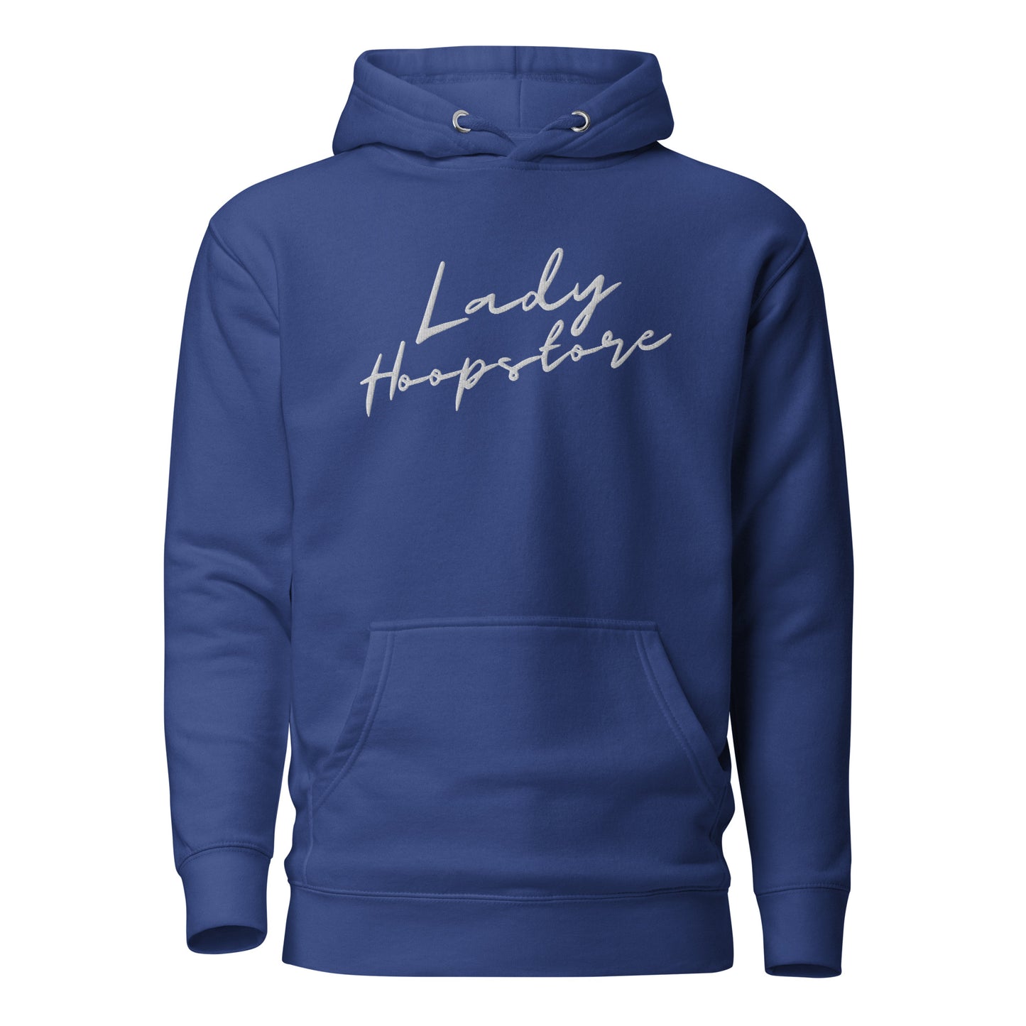 Lady Hoopstore White Cursive Embroidered Hoodie