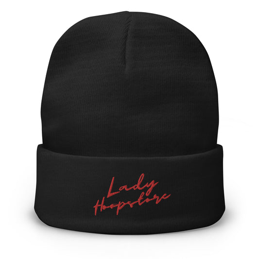 Lady Hoopstore Cursive Embroidered Beanie V4