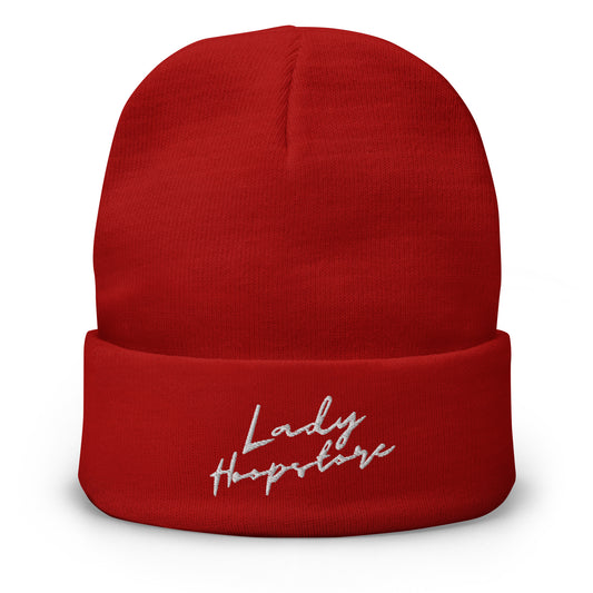 Lady Hoopstore Cursive Embroidered Beanie V3
