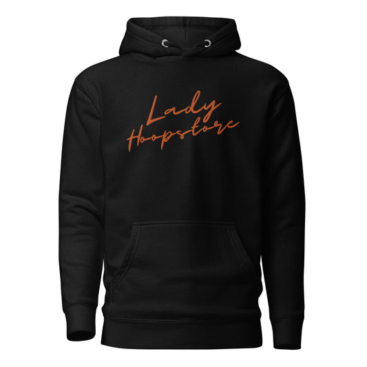 Lady Hoopstore Orange Cursive Embroidered Hoodie