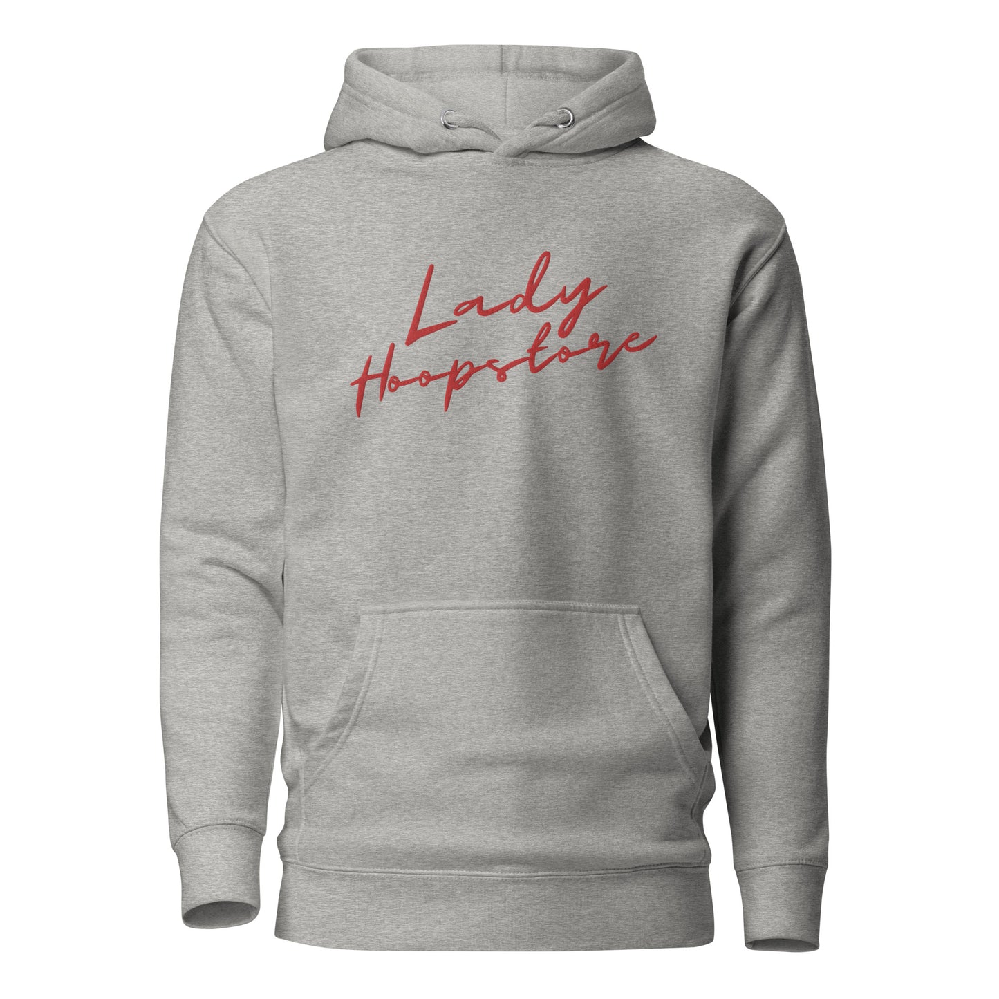Lady Hoopstore Red Cursive Embroidered Hoodie