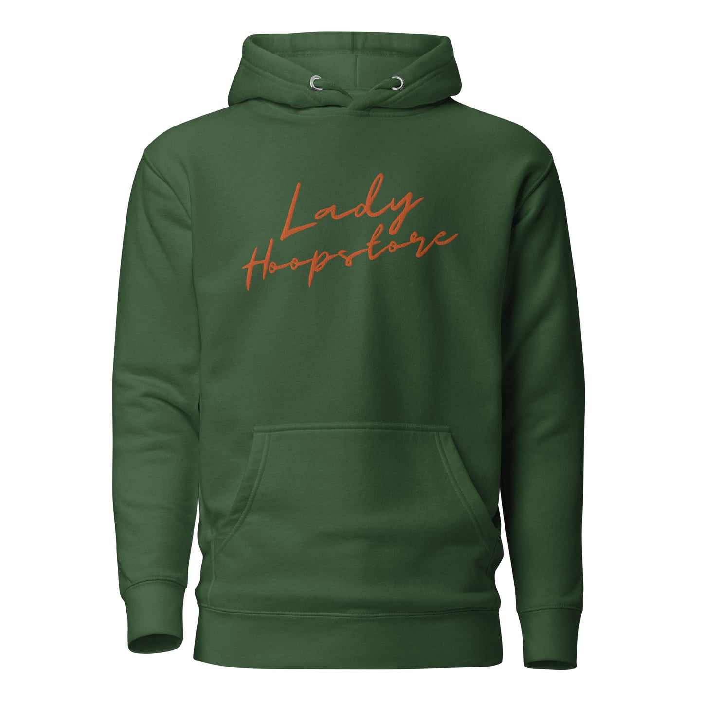 Lady Hoopstore Orange Cursive Embroidered Hoodie
