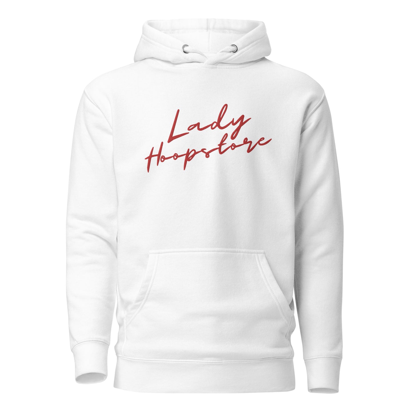 Lady Hoopstore Red Cursive Embroidered Hoodie